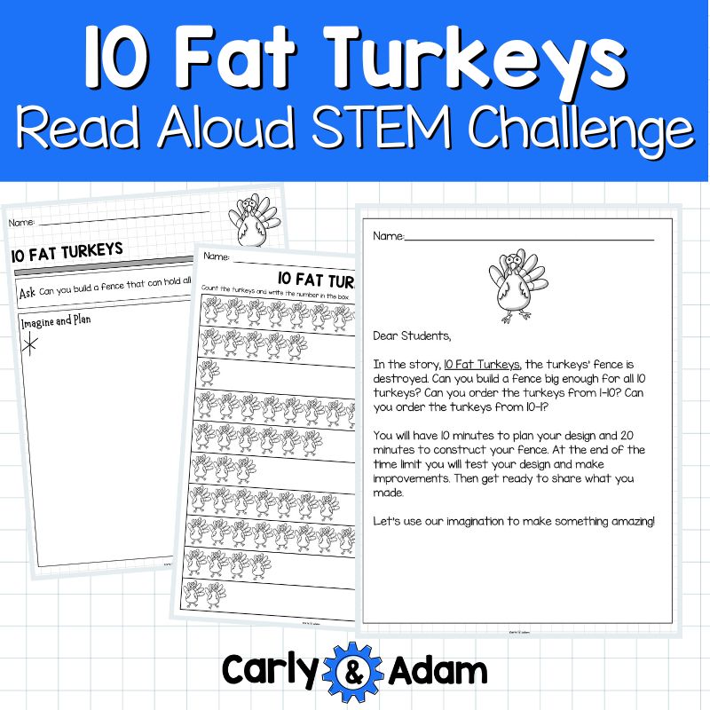 10 Fat Turkeys Thanksgiving READ ALOUD STEM™ Activity