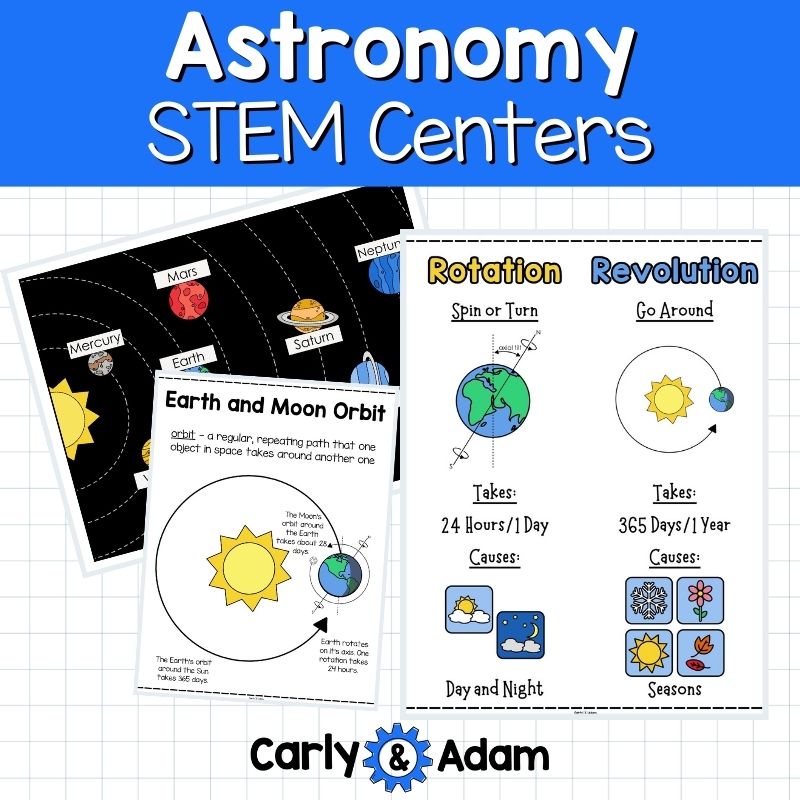 Astronomy STEM Centers with Moon Phases, Constellations, Solar Eclipse