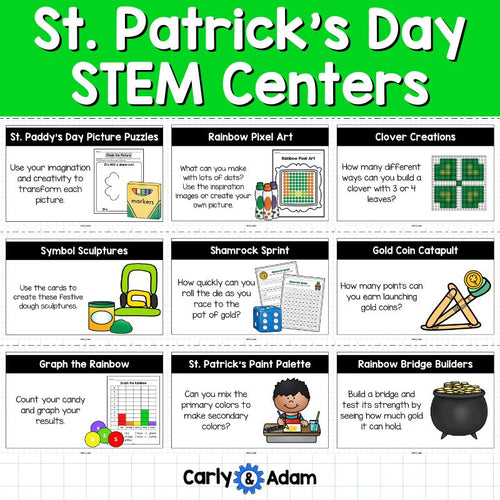 12 St. Patrick's Day STEM Centers Leprechaun, Rainbow Bridge, Creativity — preview 2