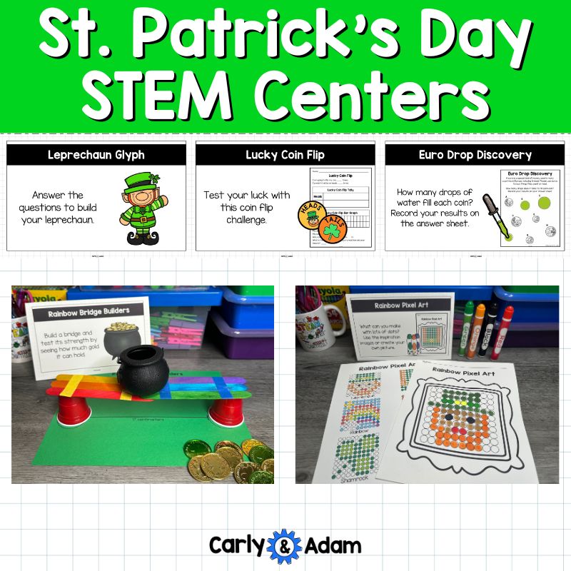 12 St. Patrick's Day STEM Centers Leprechaun, Rainbow Bridge, Creativity — preview 3
