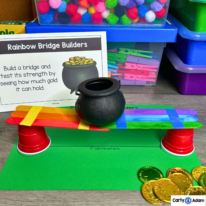 12 St. Patrick's Day STEM Centers Leprechaun, Rainbow Bridge, Creativity — preview 6