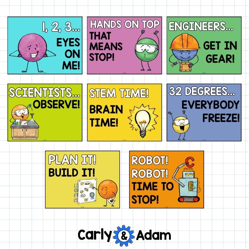 Attention Getters Posters, Call and Response, STEM Classroom Call backs Decor — preview 3