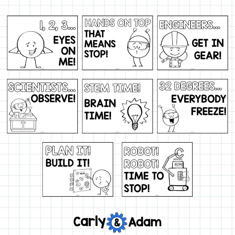 Attention Getters Posters, Call and Response, STEM Classroom Call backs Decor — preview 5