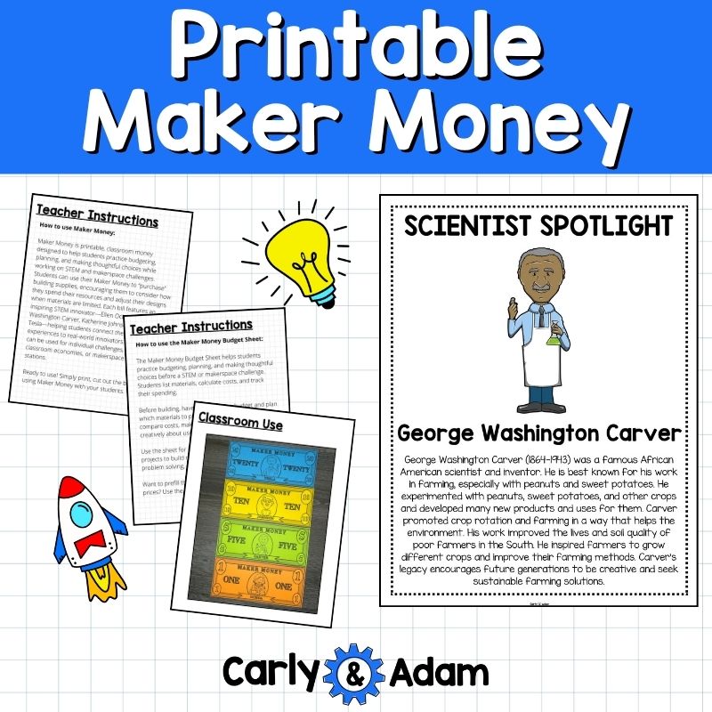 Printable Maker Money STEM Dollar Bills, Fake Money, Play Money, Budgeting — preview 4