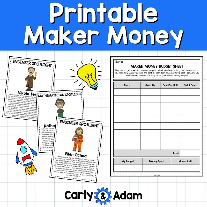 Printable Maker Money STEM Dollar Bills, Fake Money, Play Money, Budgeting — preview 5