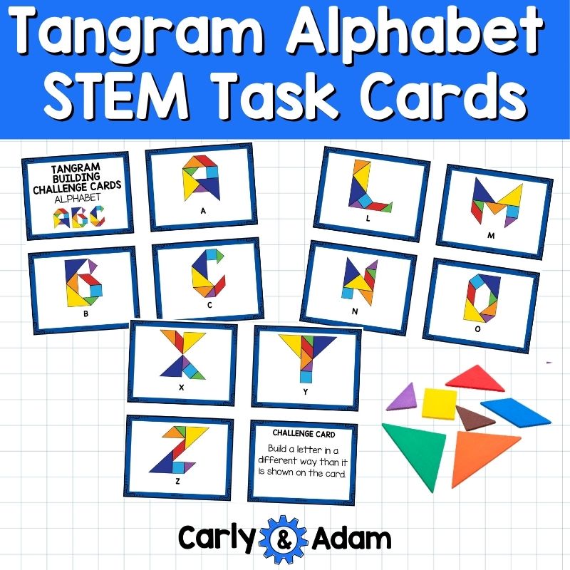 Letters Printable Tangram Puzzles Alphabet with Tangrams Cards — preview 2