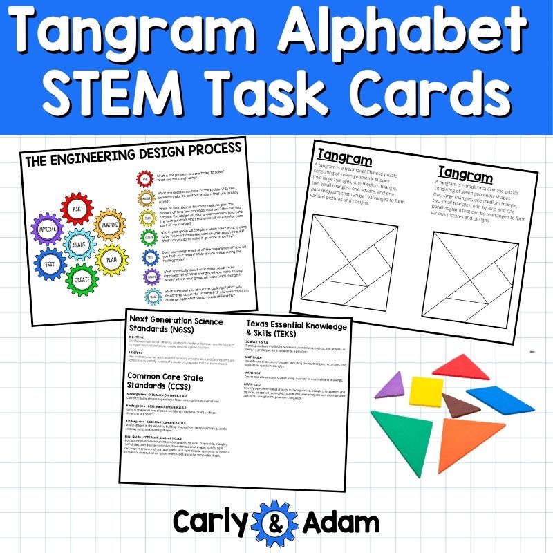 Letters Printable Tangram Puzzles Alphabet with Tangrams Cards — preview 3