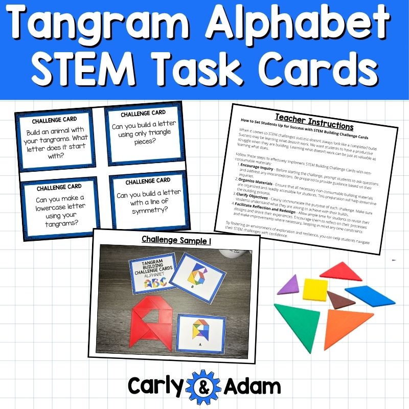 Letters Printable Tangram Puzzles Alphabet with Tangrams Cards — preview 4