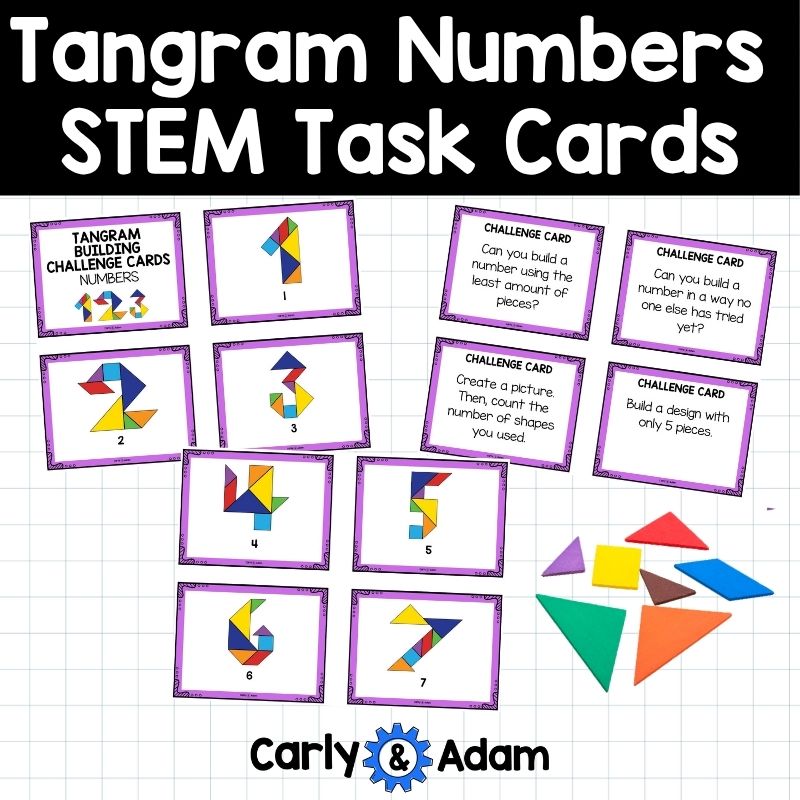Numbers Printable Tangrams Puzzles and Activities Tangrams, Math Centers — preview 3
