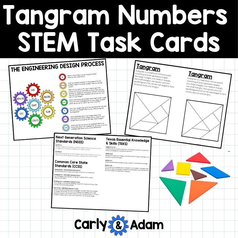 Numbers Printable Tangrams Puzzles and Activities Tangrams, Math Centers — preview 4