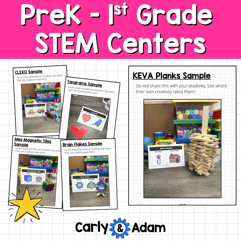 Reusable STEM Science Centers for Pre-K through 1st Grade Makerspace Bins — preview 10