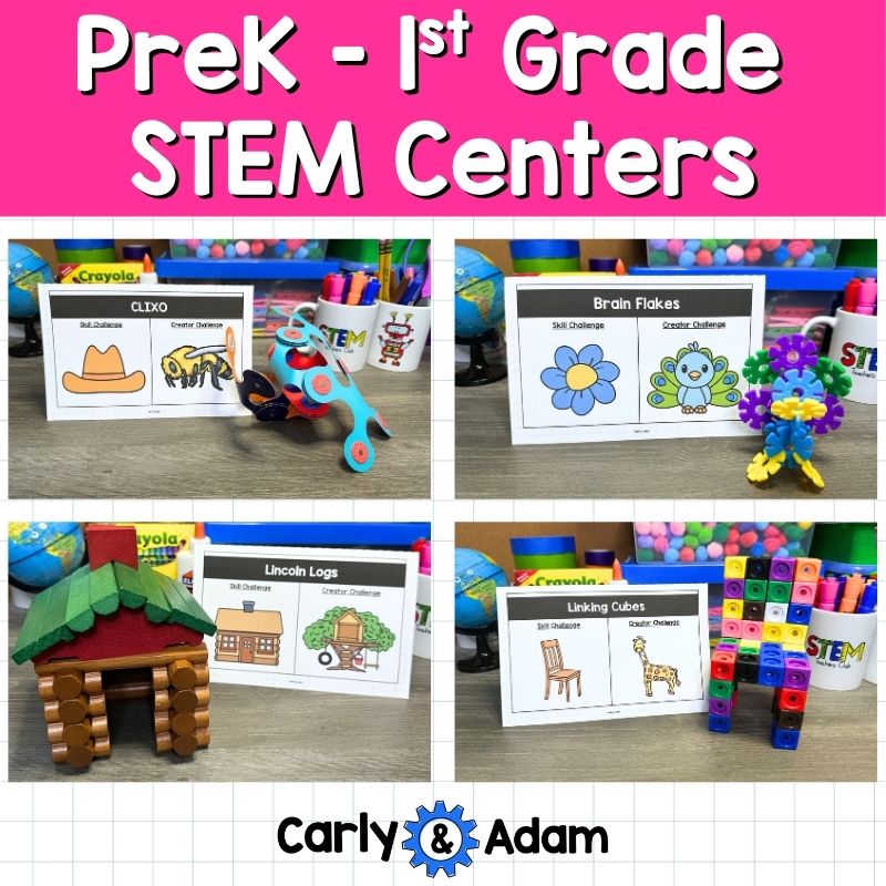 Reusable STEM Science Centers for Pre-K through 1st Grade Makerspace Bins — preview 1