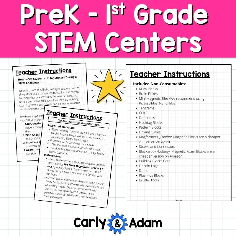 Reusable STEM Science Centers for Pre-K through 1st Grade Makerspace Bins — preview 14