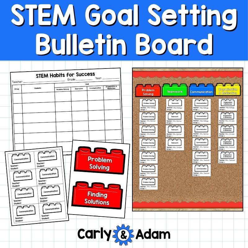 STEM Goal Setting Bulletin Board Poster Set Habit Tracker Classroom Decor — preview 2