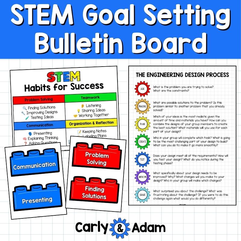 STEM Goal Setting Bulletin Board Poster Set Habit Tracker Classroom Decor — preview 3