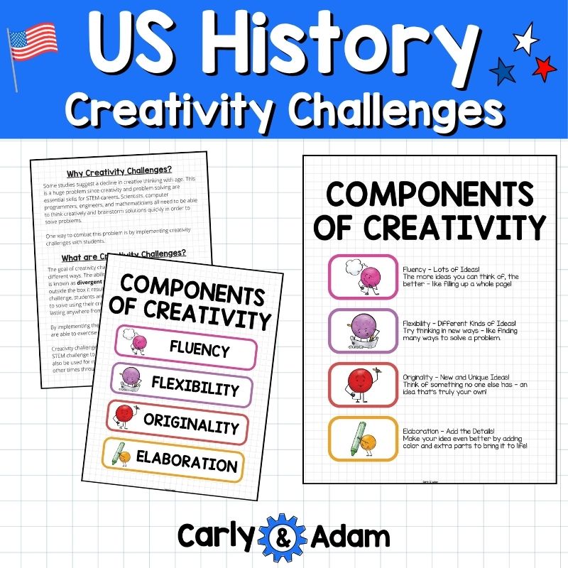 America 250 Creativity Challenges Morning Work, Brain Breaks, STEM Sub Plans — preview 3