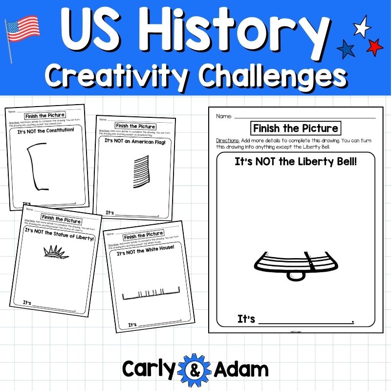 America 250 Creativity Challenges Morning Work, Brain Breaks, STEM Sub Plans — preview 5