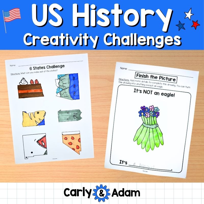 America 250 Creativity Challenges Morning Work, Brain Breaks, STEM Sub Plans — preview 1