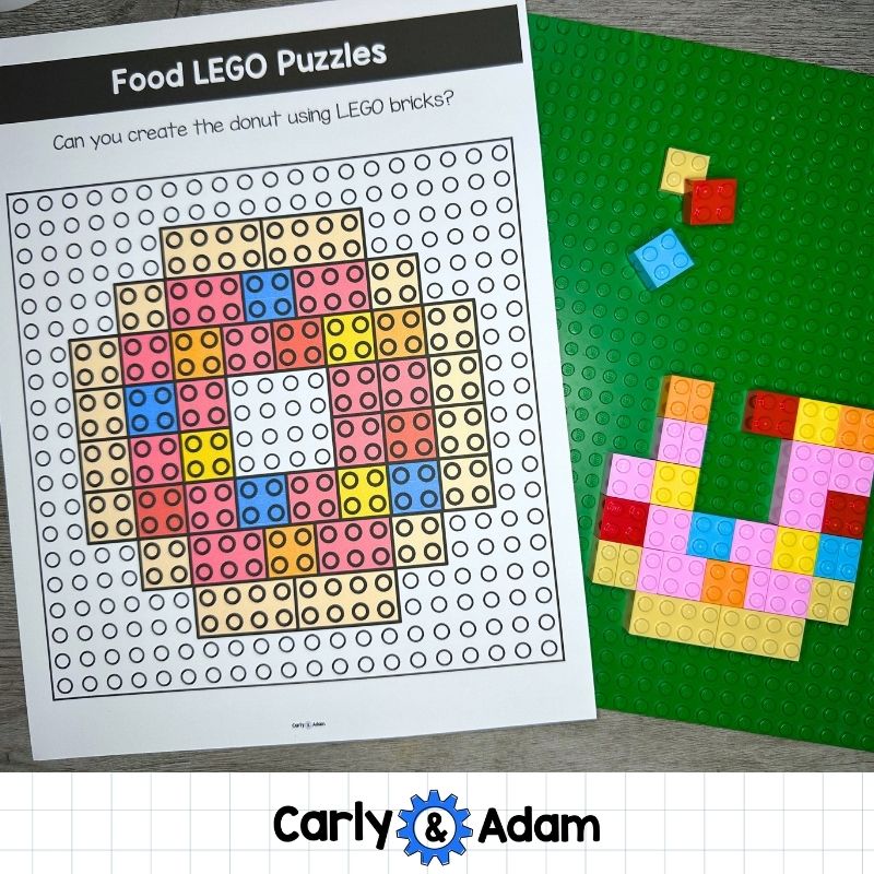 Food LEGO Task Cards STEM Challenge Cards, Bell Ringers, Makerspace Bins — preview 6
