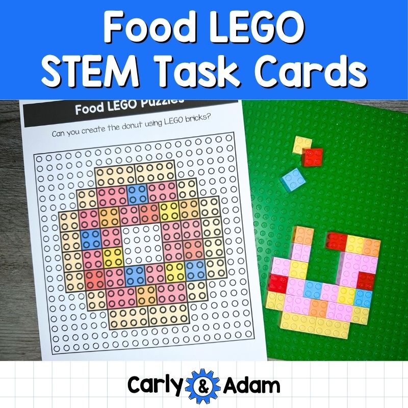 Food LEGO Task Cards STEM Challenge Cards, Bell Ringers, Makerspace Bins — preview 1
