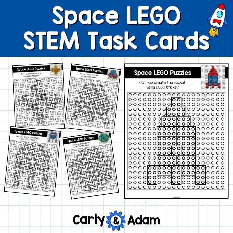 Space LEGO Task Cards STEM, Brain Breaks, Bell Ringers, Makerspace Bins — preview 2