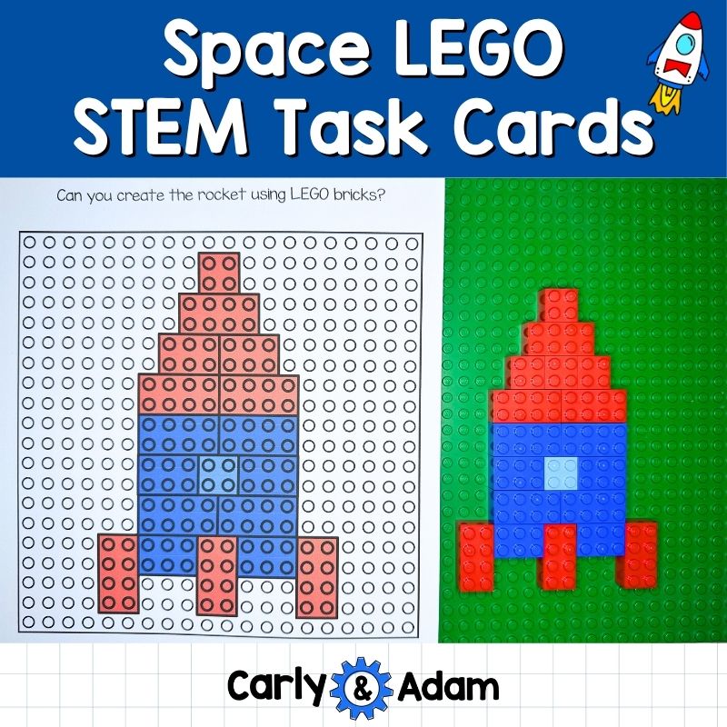 Space LEGO Task Cards STEM, Brain Breaks, Bell Ringers, Makerspace Bins — preview 1