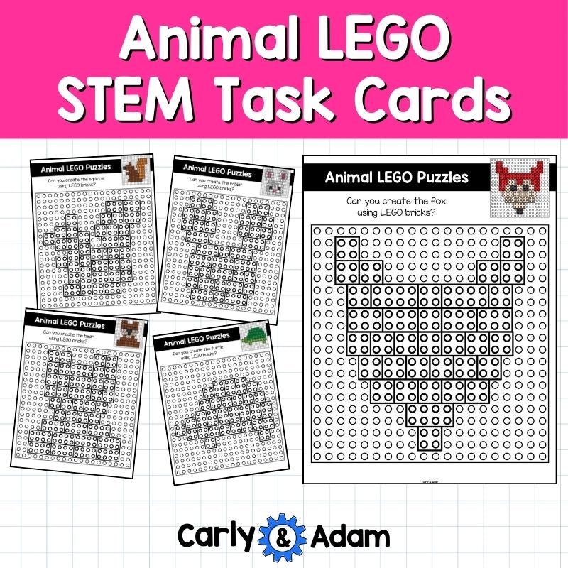 Animal LEGO Task Cards STEM, Brain Breaks, Bell Ringers, Makerspace Bins — preview 5