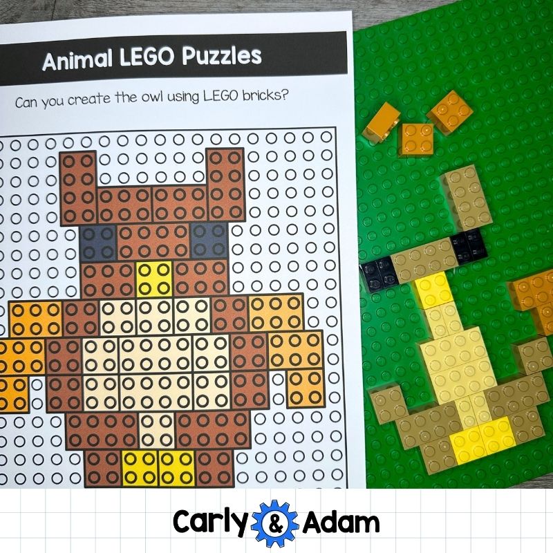 Animal LEGO Task Cards STEM, Brain Breaks, Bell Ringers, Makerspace Bins — preview 6
