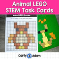 Animal LEGO Task Cards STEM, Brain Breaks, Bell Ringers, Makerspace Bins — preview 1