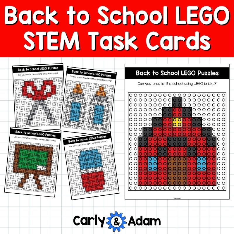 Back to School LEGO Task Cards STEM, Early Finishers, Makerspace Bins — preview 4