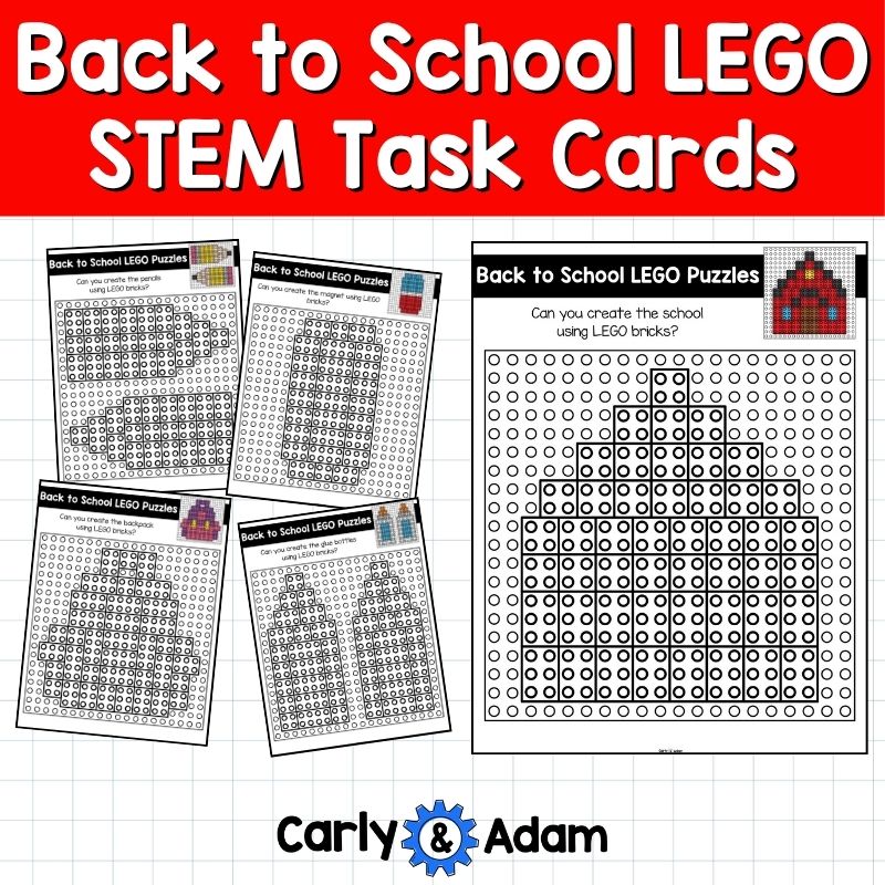 Back to School LEGO Task Cards STEM, Early Finishers, Makerspace Bins — preview 5