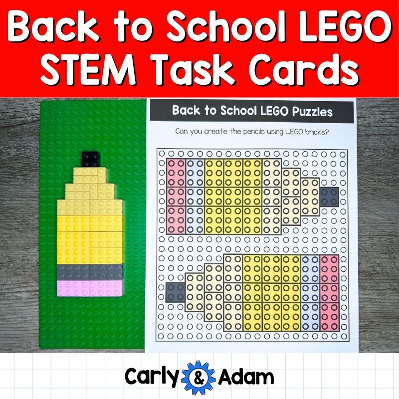 Back to School LEGO Task Cards STEM, Early Finishers, Makerspace Bins — preview 1