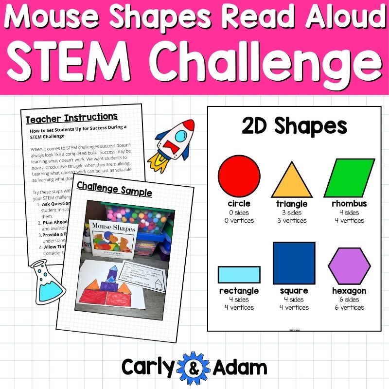 Mouse Shapes Read Aloud STEM Activity for PreK and Kindergarten 2D Shapes — preview 3