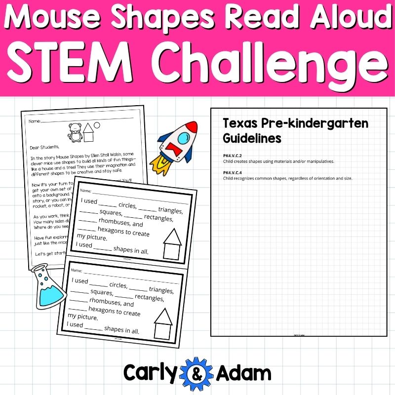 Mouse Shapes Read Aloud STEM Activity for PreK and Kindergarten 2D Shapes — preview 4