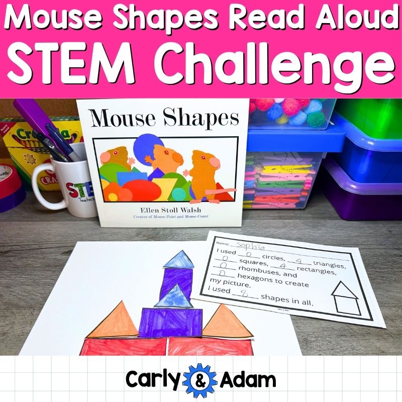 Mouse Shapes Read Aloud STEM Activity for PreK and Kindergarten 2D Shapes — preview 1