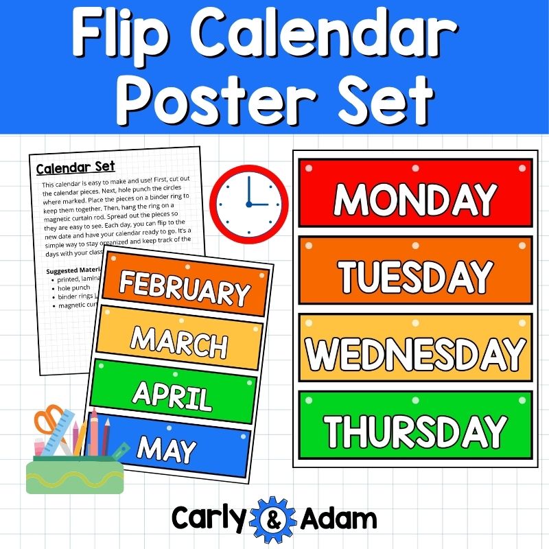 Flip Calendar Bulletin Board Poster Set STEM Classroom Decor — preview 5