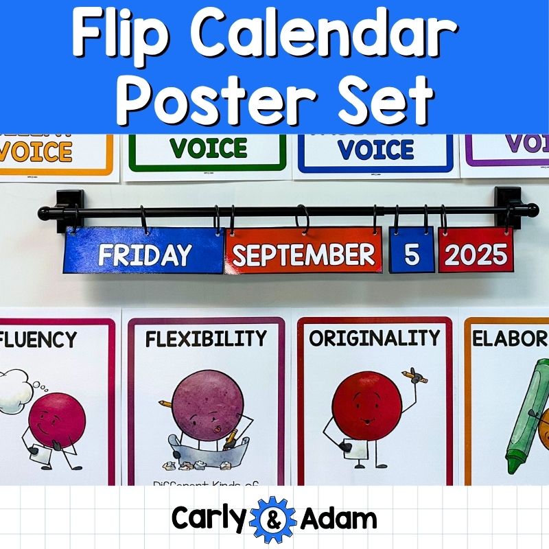 Flip Calendar Bulletin Board Poster Set STEM Classroom Decor — preview 1