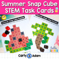 Summer Snap Cube Task Cards, STEM, Snap Cubes Mats, Makerspace Bins — preview 1