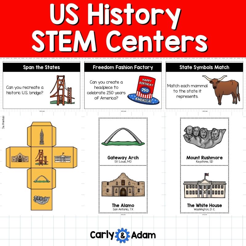 America's 250th Birthday US History STEM Centers Activities, Landmarks — preview 4
