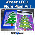 Winter Lego Task Cards Plate Pixel Art, STEM, Holiday, Makerspace Bins — preview 1