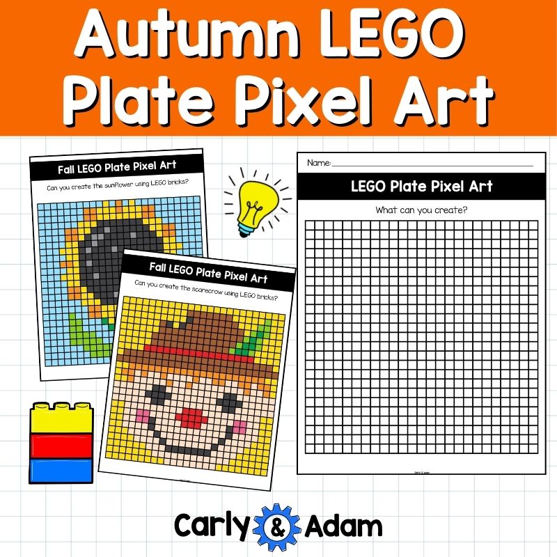 Autumn Lego Task Cards Plate Pixel Art STEM Class, Makerspace Bins — preview 5