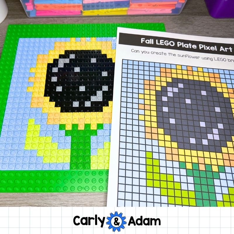 Autumn Lego Task Cards Plate Pixel Art STEM Class, Makerspace Bins — preview 7