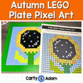 Autumn Lego Task Cards Plate Pixel Art STEM Class, Makerspace Bins — preview 1