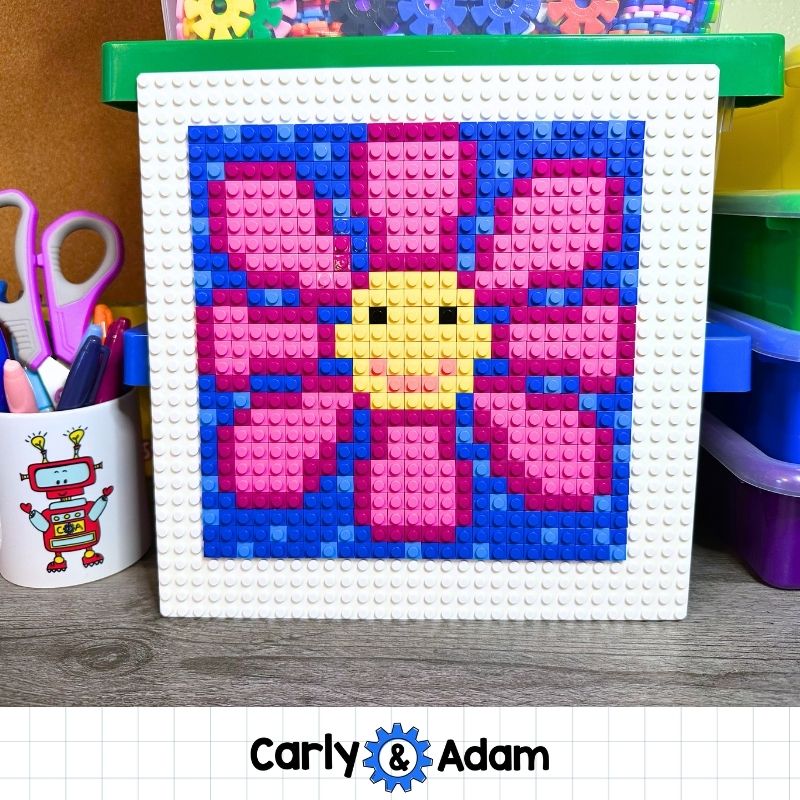 Spring Lego Task Cards Pixel Art STEM Morning Work,  Makerspace Bins — preview 5
