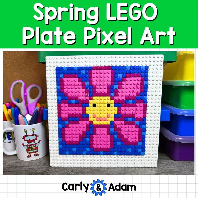 Spring Lego Task Cards Pixel Art STEM Morning Work,  Makerspace Bins — preview 1