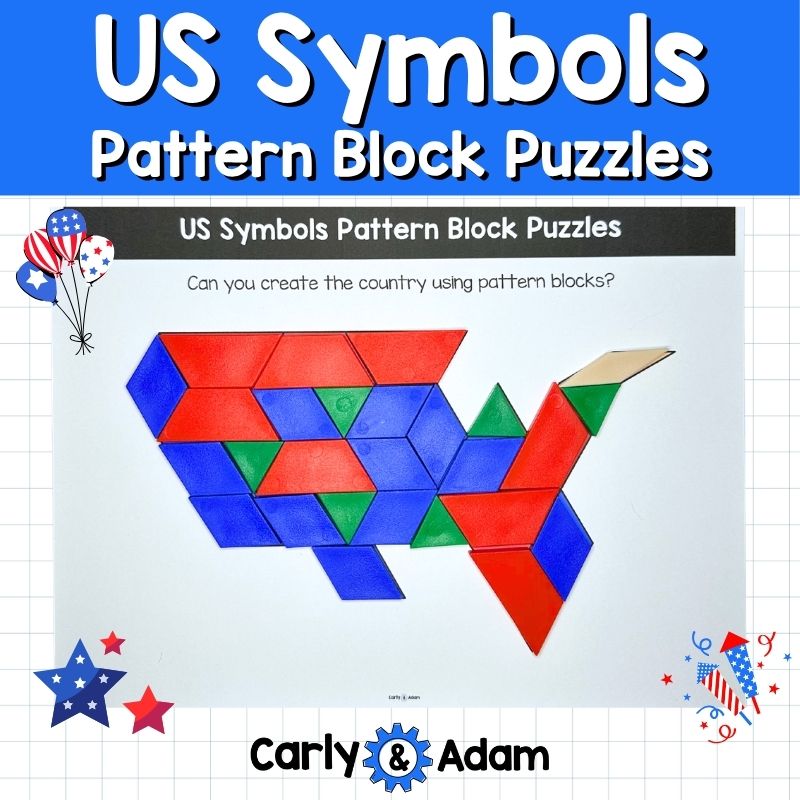 United States Symbols Pattern Block Puzzles USA 4th of July — preview 1