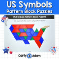 United States Symbols Pattern Block Puzzles USA 4th of July — preview 1