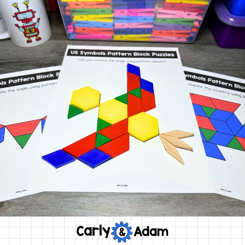 United States Symbols Pattern Block Puzzles USA 4th of July — preview 4