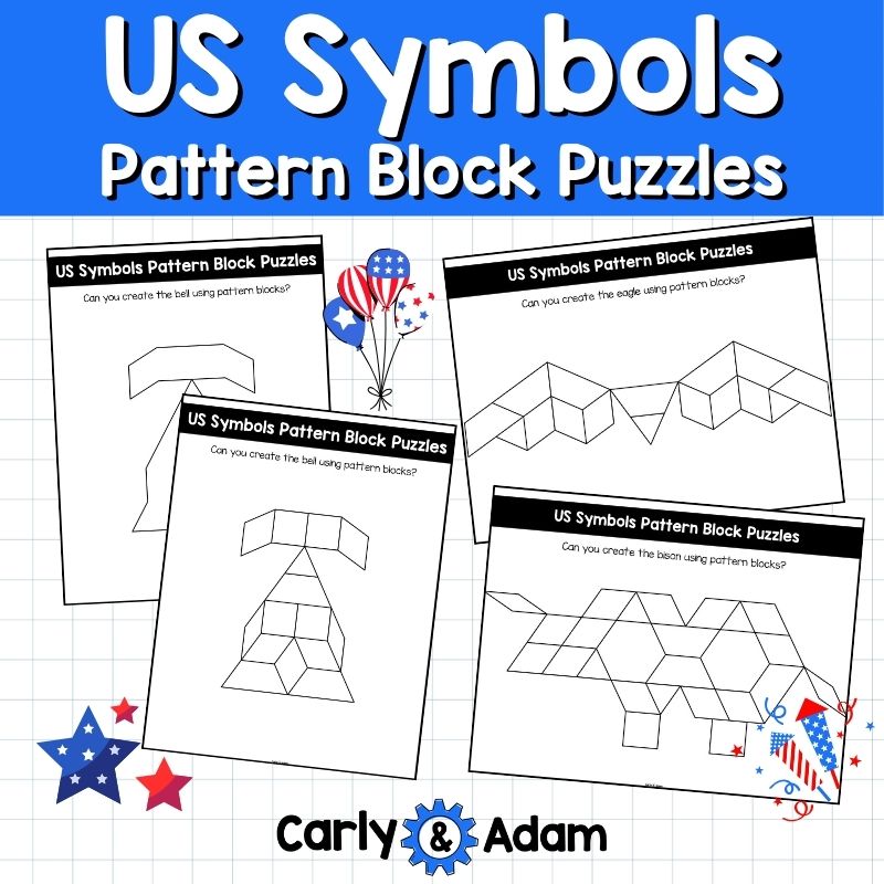 United States Symbols Pattern Block Puzzles USA 4th of July — preview 5