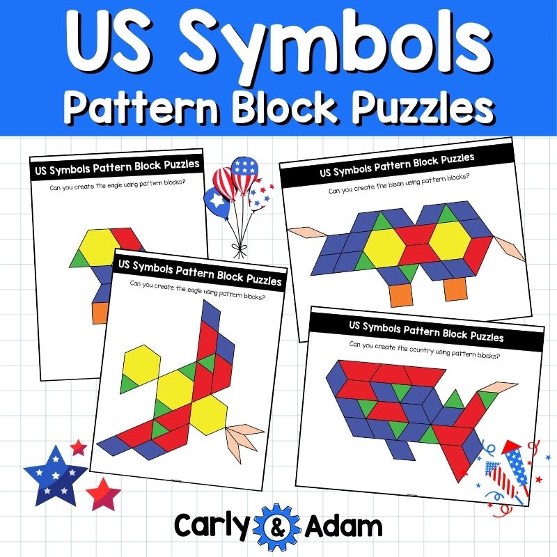 United States Symbols Pattern Block Puzzles USA 4th of July — preview 6